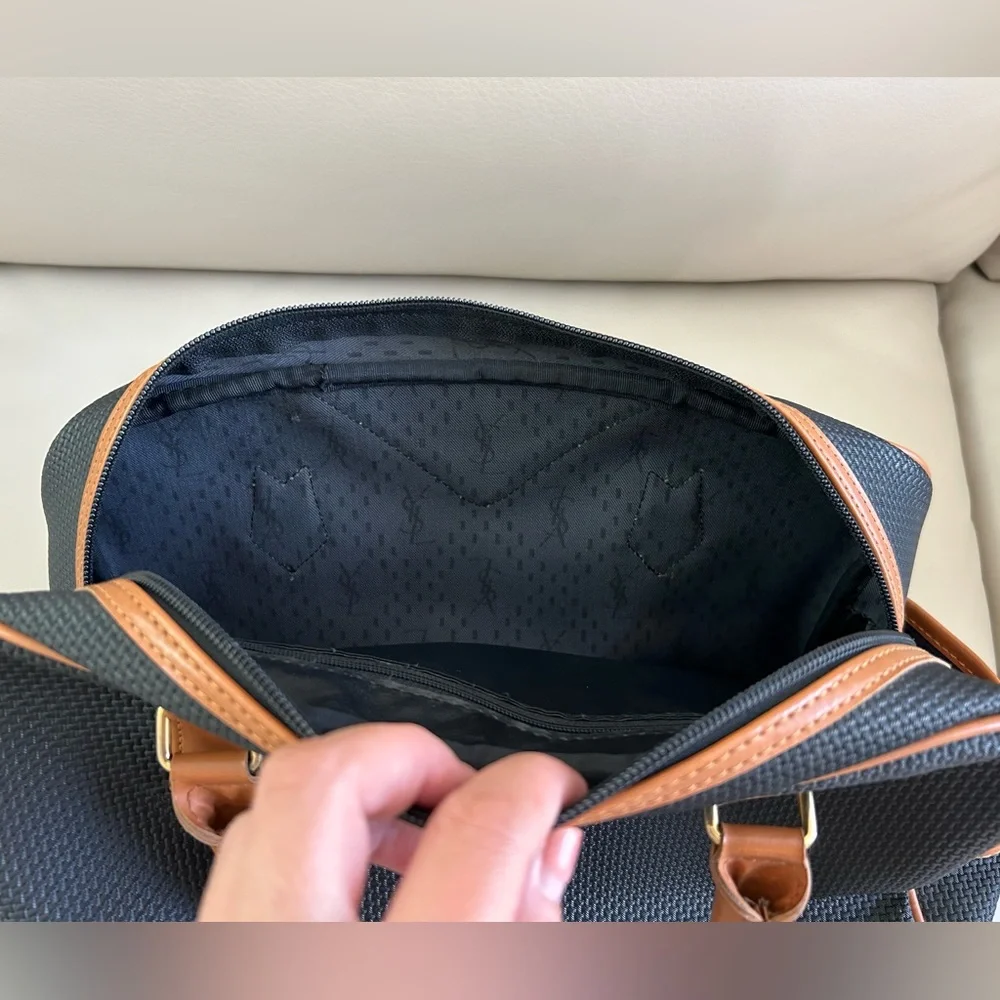 Yves Saint Laurent Black PVC Boston Bag